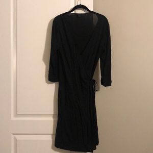 Black cotton wrap dress
